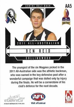 2012 Select AFL Eternity - All Australian #AA5 Ben Reid Back